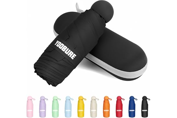 Yoobure Travel Umbrella Portable Compact Umbrellas, Pocket Mini for Purse, Umbrellas for UV Sun & Rain Small for Backpack, Umbrella with Case Folding for Kids Women