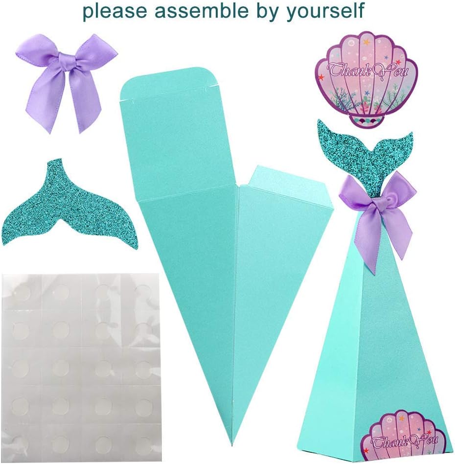 HOWAF 30 Pack Mermaid Party Boxes for Kids Girl Party Supplies Decorations Favour Mermaid Party Birthday Baby Shower - Image 3