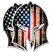 Bigtime Spartan Helmet Decal | Gladiator - Distressed Grunge American Flag | Contour Cut Bubble - F R E E HP Laminated Adhesive Car Sticker Gun 2nd Amendment | Made in USA | 5