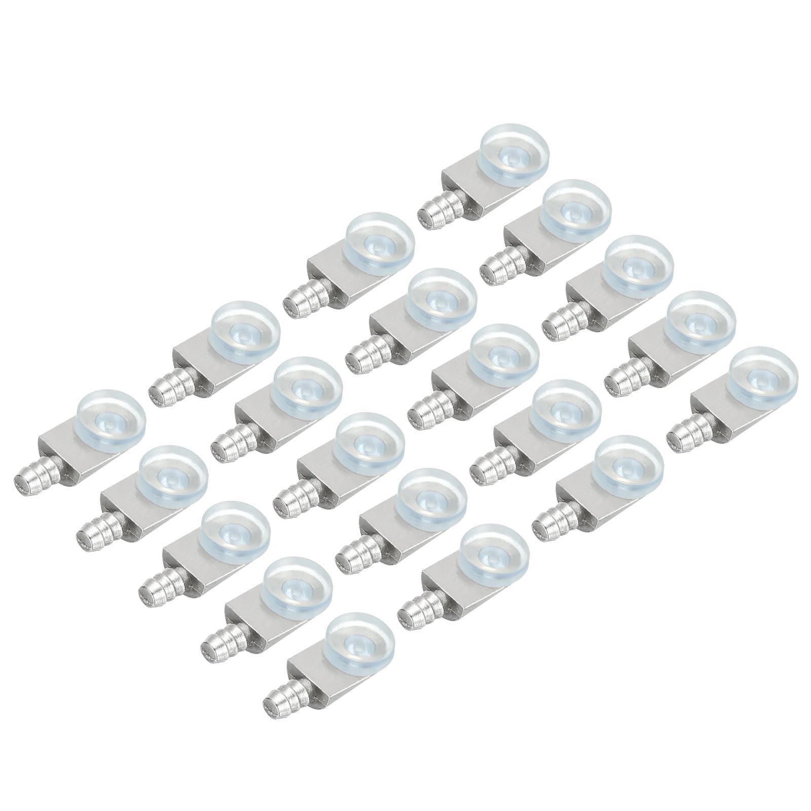 PATIKIL Shelf Support Pegs Nails, 20pcs Zinc Alloy Threaded Glass Holder with Suction Cup, Pegs for Shelves for Kitchen Cabinet, Cupboard, Bookcase, Closet and Glass Case,Transparent