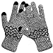 LETHMIK Wool Lined Knit Gloves Warm Winter Mens 3 Touchscreen Fingers for SmartPhones Black