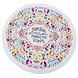 KING DO WAY Round Mandala Tapestry Soft Breathable Beach Mat Used as Yoga Mat Sunscreen Shawl Wrap Skirt Tassels Table Cover, Wall Hanging Decoration 59''