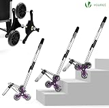 VOUNOT Folding Shopping Trolley 6 Wheels Aluminium 58L Detachable Bag view 5