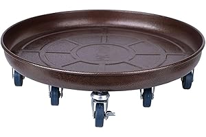 SKAFORZ Planter Caddy with Wheels Extra Large Heavy Duty Metal Plant Stand with Wheels Plant Dolly for Garden Plant Pot Flowerpot Tray for Indoor Outdoor 20 Inches Copper