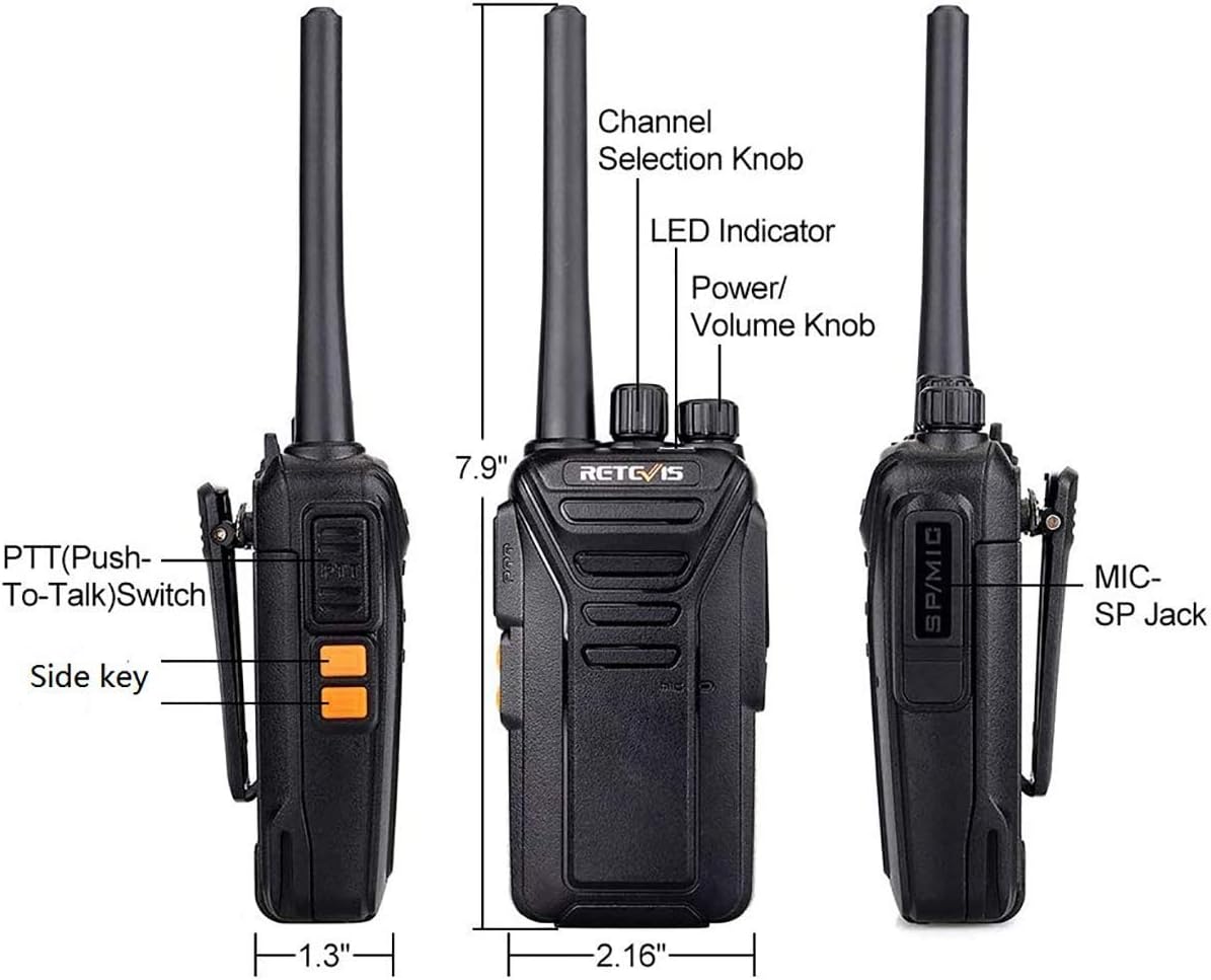 Retevis RT27 Walkie Talkies for Adults,Rugged 2 Way Radio Rechargeable,VOX Hands Free Emergency Alert Heavy Duty,Portable FRS Two-way Radios,for Healthcare,Education,Government(5 Pack)