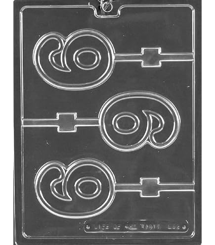 Grandmama's Goodies #8 Number Eight Lollipop Mold - Chocolate Candy Soap Mold, 3.25" X 2.375" Cavity - View #10