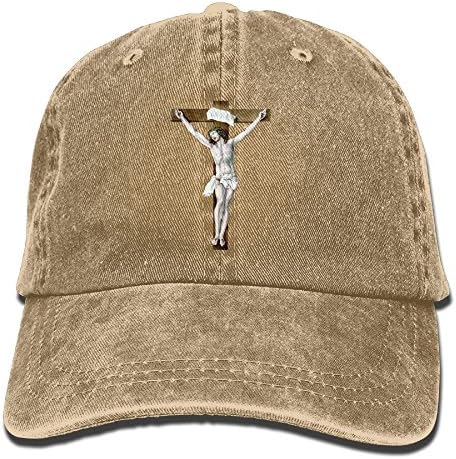 Men's Females Hunting Cap,CROSS SILVER GOD JESUS Yarn-Dyed Denim Hat For Male Woman Unisex