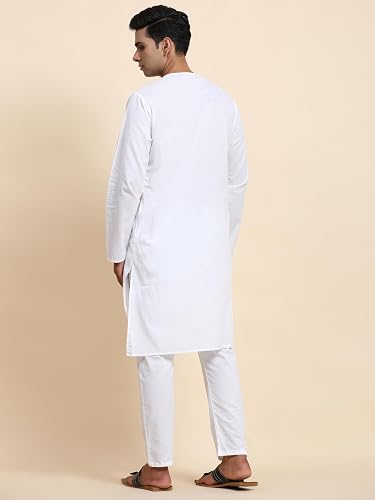SKAVIJ Herren Baumwolle Kurta Pyjama Indischer Ethn Produktbild-Vorschau 4