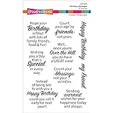 Spellbinders STP-224 Birthday Messages Clear Stamp Set from The All The Sentiments Collection by Stampendous