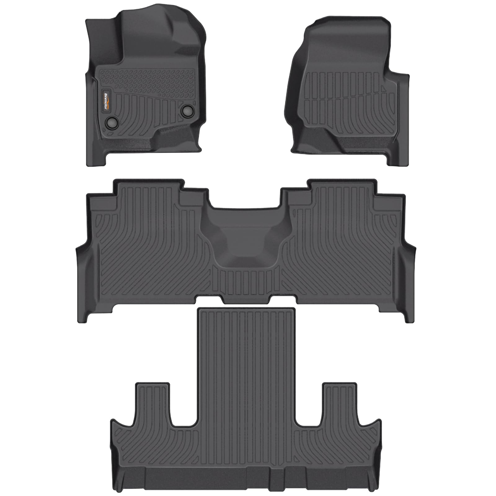 Binmotor-Floor Mats for for Ford Expedition Max 2021-2024(Only for 7Seats, with 2nd Row Bucket Seat), TPE All Weather Car Mats for Ford Expedition Accessories for Car Floor Mat All Weather Image