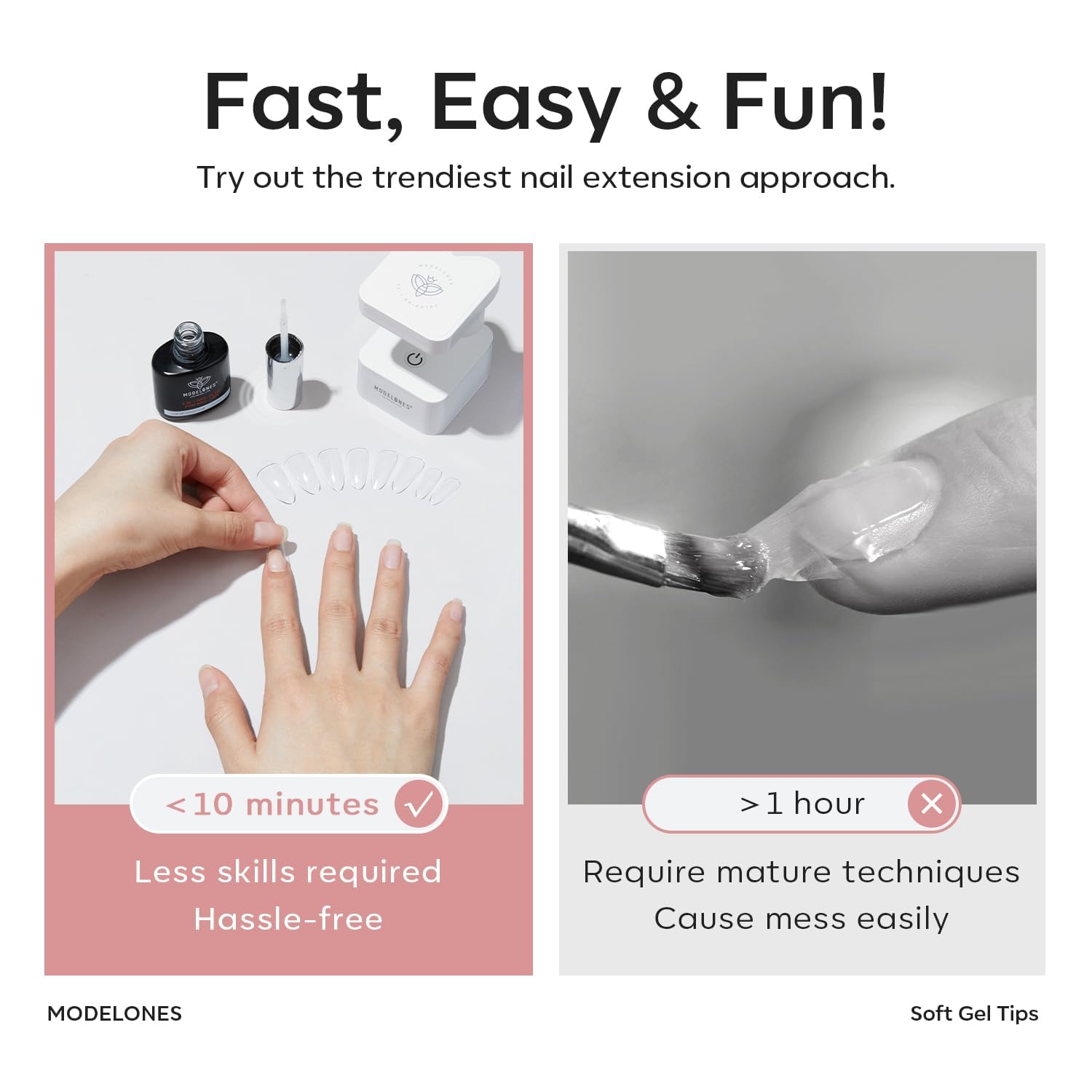 Modelones Short Oval Round Nail Tips - 500Pcs Soft Fake Nails Tips Gel Pre-shaped Half Matte Full Cover No Filed False Extension Manicure Salon DIY at Home 10 Sizes - Image 4