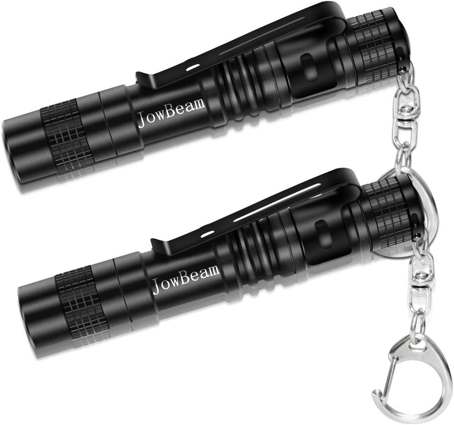 2 Packs EDC Keychain Flashlight Mini Pocket LED Light,Water