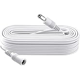Security-01 33FT 10M DC Power Extension Cable, Plug 5.5mm x 2.1mm, DC 5V 6V 9V 12V 24V Power Adapter Extension Cord, for CCTV