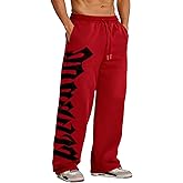 BRLETNNR Men's Graphic Baggy Sweatpants Men Gym Pants Stretchy Casual Athletic Joggers with Pockets for Workout Training
