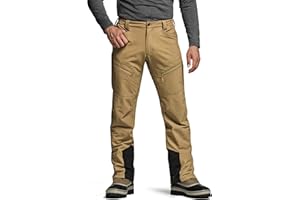 CQR Men’s Softshell Fleece Lined Winter Hiking Pants, Water Resistant Insulated Thermal, Outdoor Tactical Warm Snow Ski Pants