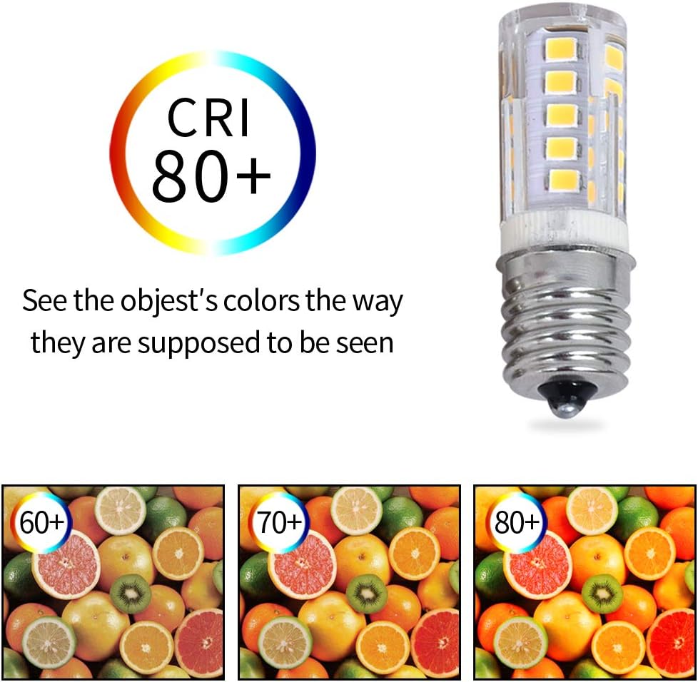 WTINTELL E17 LED Bulb, Equivalent to 40 Watt Halogen Bulb), dimmable, Microwave Refrigerator and Smoking Machine Bulb, AC110-130V, 4W White 6500K (Pack of 2) - - 