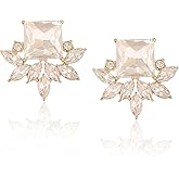 ATIMIGO Vintage Rhinestone Crystal Cluster Drop Earrings Art Deco Hypoallergenic Earrings for Women Wedding Bridal Prom Formal