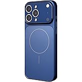 Erlova Designed Magnetic Series for iPhone 15 Pro Max Case,[Compatible with MagSafe][Tempered Glass Camera Lens Protection],Luxury Matte Military Grade Drop Protective Hard PC Shockproof Cover,Blue