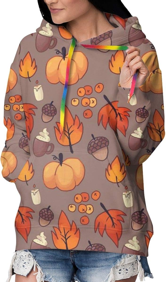 Thanksgiving Turkey Women's Long Sleeve Colorful Hooded