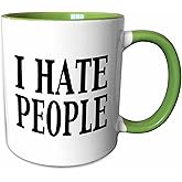 3dRose I hate people 15oz Two-Tone Green Mug