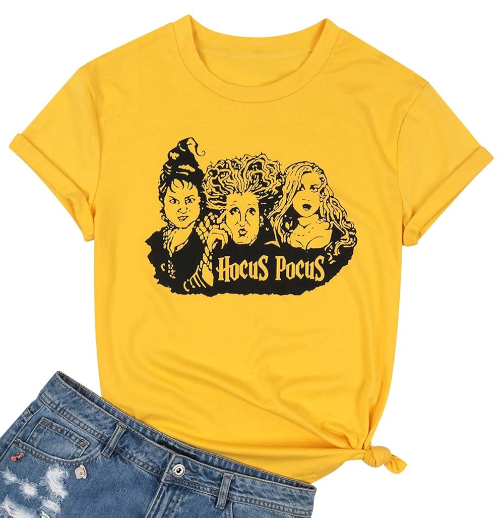 Hocus Pocus Halloween T Shirt Sanderson Sisters Graphics Short Sleeve