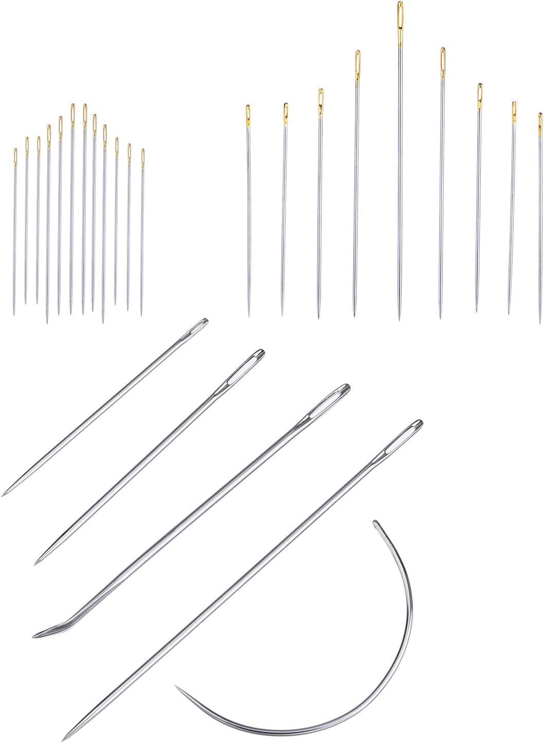 Leather Canvas Repair Hand Sewing Needles Embroidery Needles Gold Eye