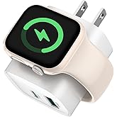 Charging Blocks for Apple Watch, 3-in-1 PD 20W USB C Charger Block with Built-in Wireless Smart Watch Charging, Dual Ports Wall Charger Compatible with iPhone,AirPods,iWatch