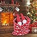 MAGGIFT Christmas Santa Sack with Drawstring, Large Toy Storage Bag with Snowflakes Pattern for Xmas Kids Presents, Red