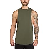ZUEVI Men's Muscle Cut Off Tank Tops Bodybuilding Fitness Sleeveless Gym Shirts Workout Stringer Tee Shirt