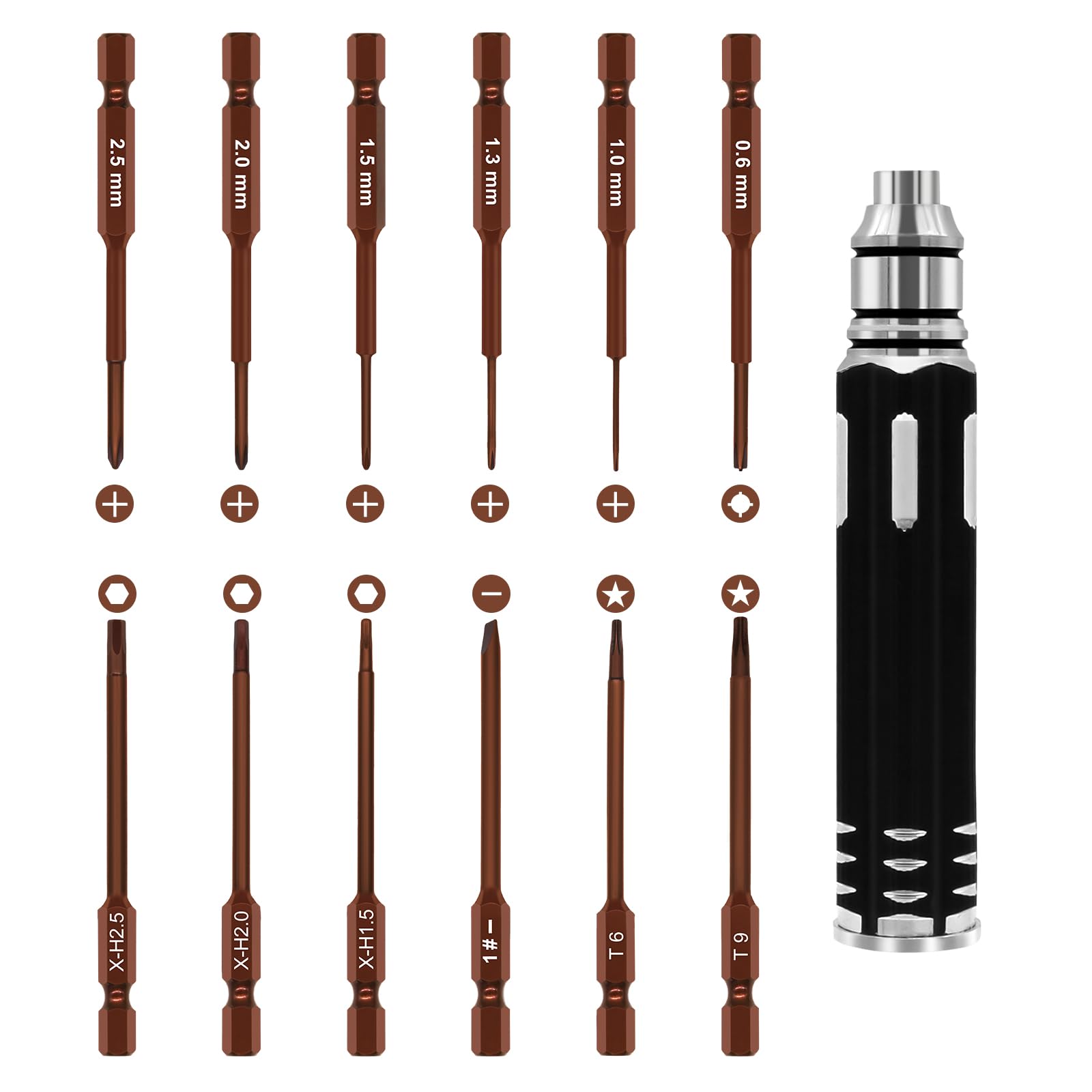 Craznick RC Tool Kit Repair Screwdrivers Tool Set for DJI Air 2/2S/3 Mavic 2/3 Phantom 3 4/4 Pro Mini 2/SE Spark Avata Drone and Other RC Car Model Quadcopter Boat Home Appliances Repair 12 in 1