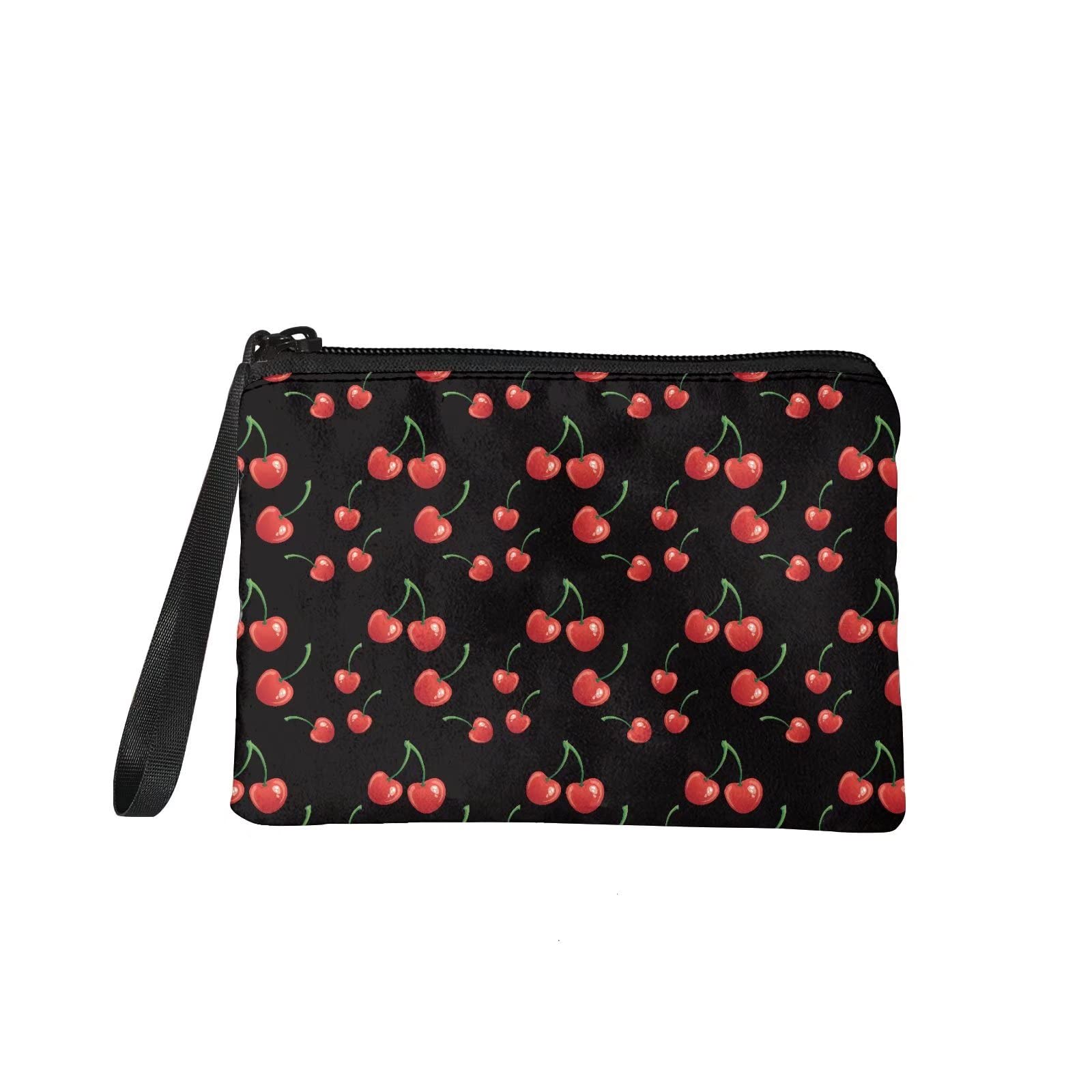 Jeiento Cute Cherry Coin Purse Makeup Pouch for Women Girls Gift Toiletry Bag Cosmetic Case Lady Accessories Holder Daily Storage Organizer