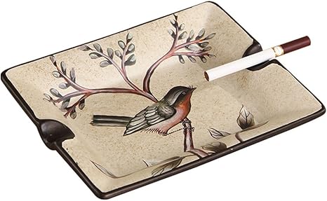 Amazon セラミック灰皿の花と鳥の絵の広場ヨーロッパスタイルの家の装飾飾り Color A インテリア オンライン通販