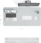 YSAGi Non-Slip Desk Pad 90x43 cm Waterproof PVC Leather Large Mouse Pad Silver view 7