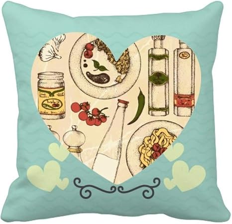 Amazon Co Jp イタリア住民の食習慣のイラスト ラブクッションクッションお昼寝枕ギフト ホーム キッチン