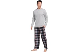 DG Hill Pajama Pants Men - Flannel Pajama Pants Fleece PJS Sets Cotton Top - Mens Pajama Set PJ Sleep Pant Loungewear Sets