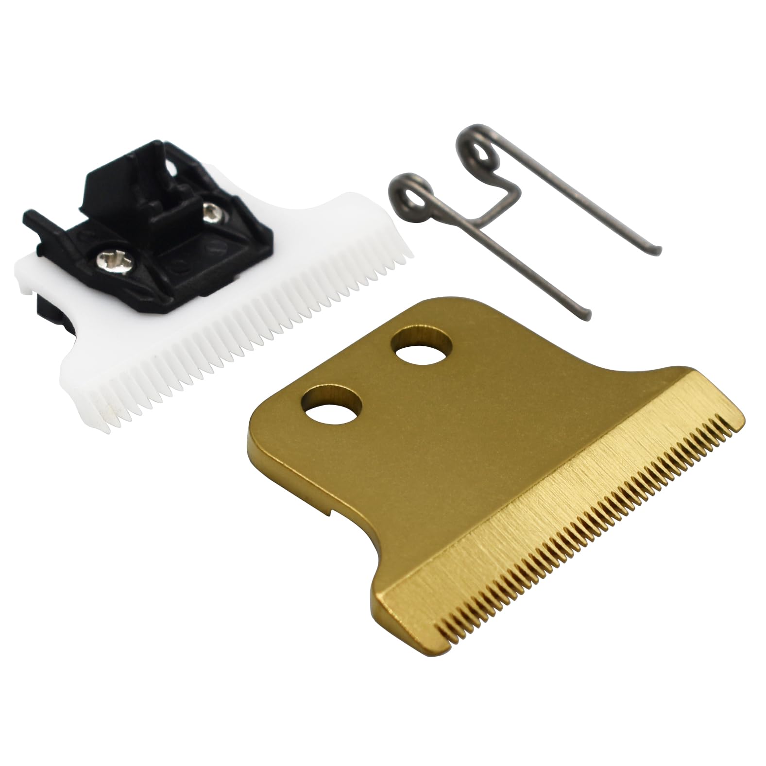 Professional Hair Clipper Adjustable 2-Hole Double T Wide Replacement Blade Set #2215 Compatible with Wahl Detailer Corded/Cordless Hair Trimmer (White)