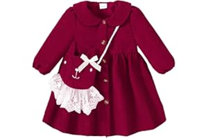 Mioglrie Toddler Girl Fall Dress Baby Girl Winter Clothes 6 12 18 24 Months Outfit Cute Dresses for Girls with Satchel