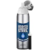 Brita Stainless Steel Premium Filtering Water Bottle, BPA-Free, Reusable, Insulated, Replaces 300 Plastic Water Bottles, Filter Lasts 2 Months or 40 Gallons, Includes 1 Filter, Stainless - 20 oz.