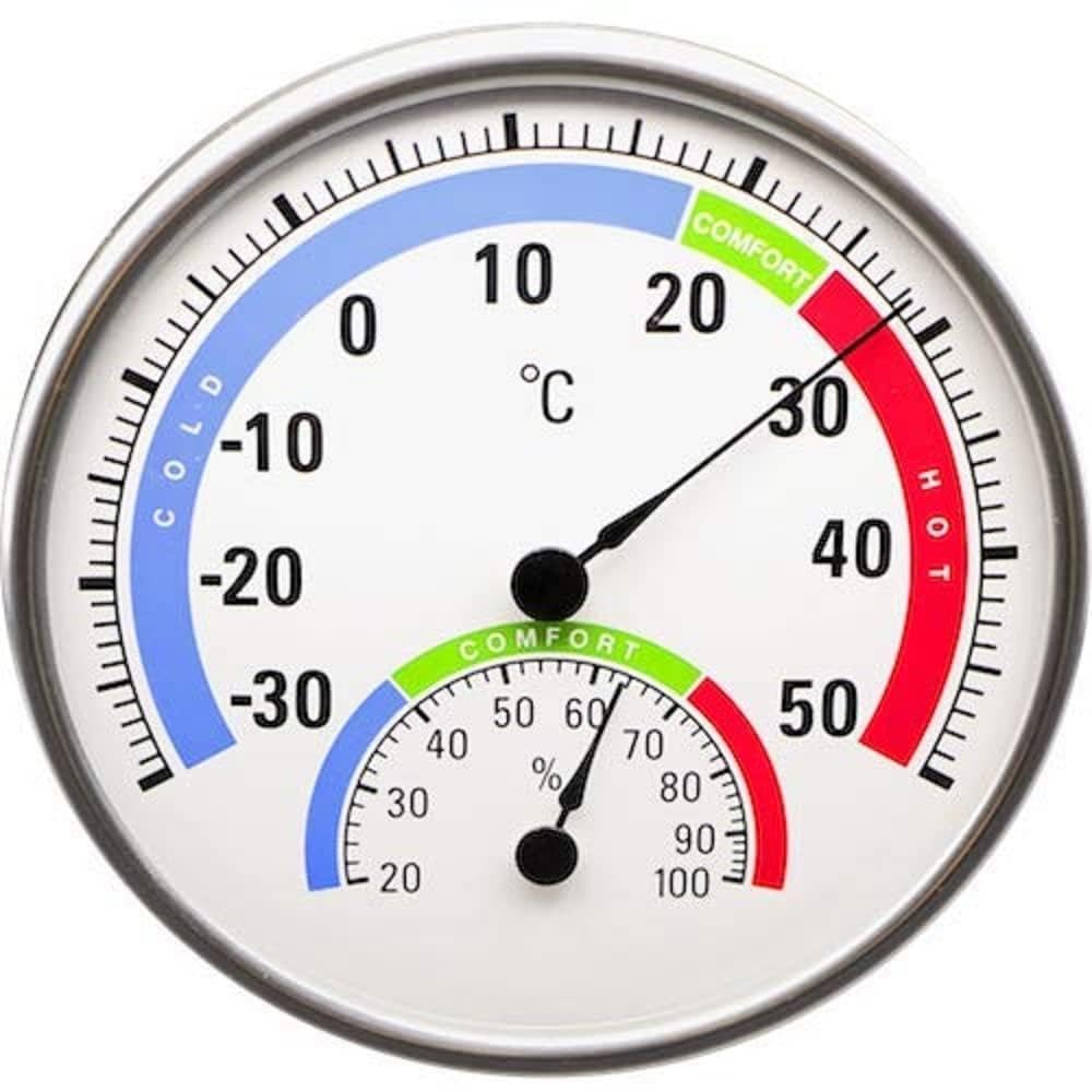 Technoline Analogue Thermometer WA3050, Round Thermo-Hygrometer with Comfort Display, Analogue Humidity Display, 4.2 x 1.5 x 20 cm