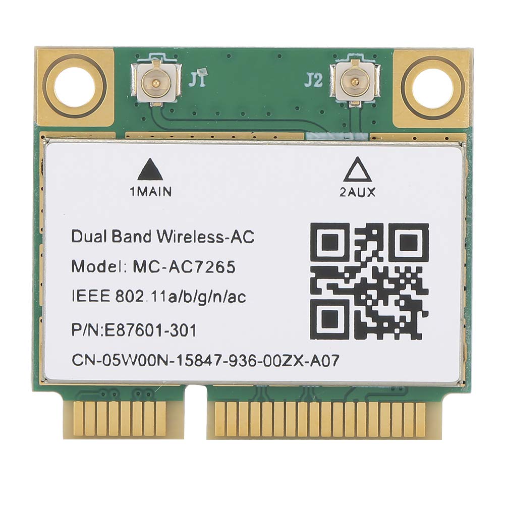MC‑AC7265 Network Card,Mini PCI‑E Network Card Gigabit Dual‑Band for Bluetooth 4.2 Wireless Wifi Network Card Built-in 7265AC Chip