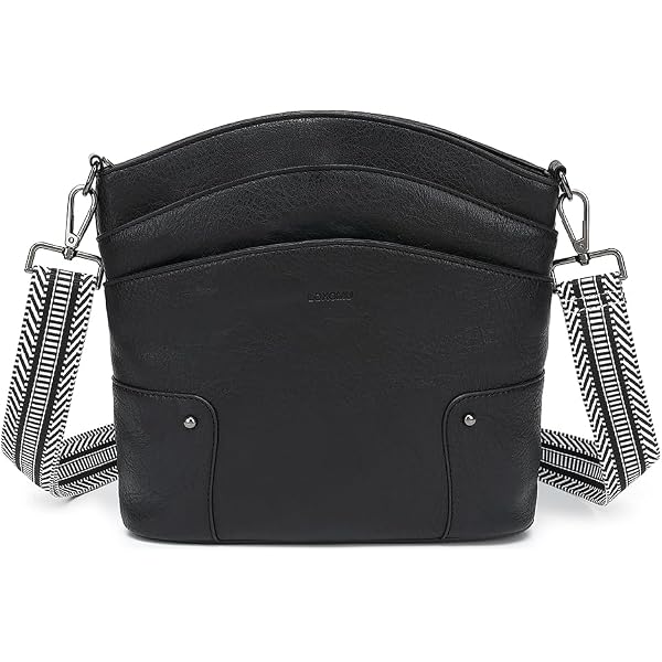 YANPLS Vegan Leather Crossbody Bag – Small, Trendy Purse For Women With Anti-Theft Buckle, Adjustable Strap, Black