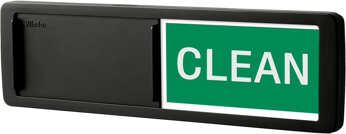Premium Dishwasher Magnet Clean Dirty Sign, Strong Clean Dirty Magnet for Dishwasher Dish Bin, Non Scratch Dirty Clean Dishwasher Magnet Indicator for Kitchen Organization, Black