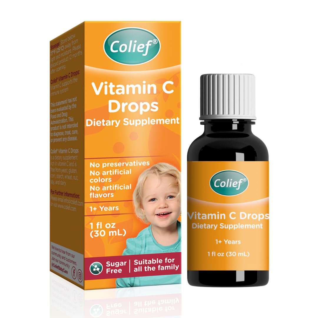 Colief - Vitamin C Drops - Daily Immune Support for Infants Age +1 - Diary, Gluten and Preservative Free - Supports Development of Healthy Bones and Teeth - 600 Drops, 30 ml (Pack of 1)