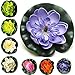 FQTANJU Artificial Floating Foam Lotus Flower Multicolor Water Lily Flower Floating Pond Plants for Home Garden Koi Fish Pond Decoration (8 Pieces/1.5