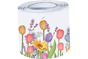 NIYANGLE Spring Tulip Decorative Bulletin Board Border Trim, Removable Classroom Party Border Sticker