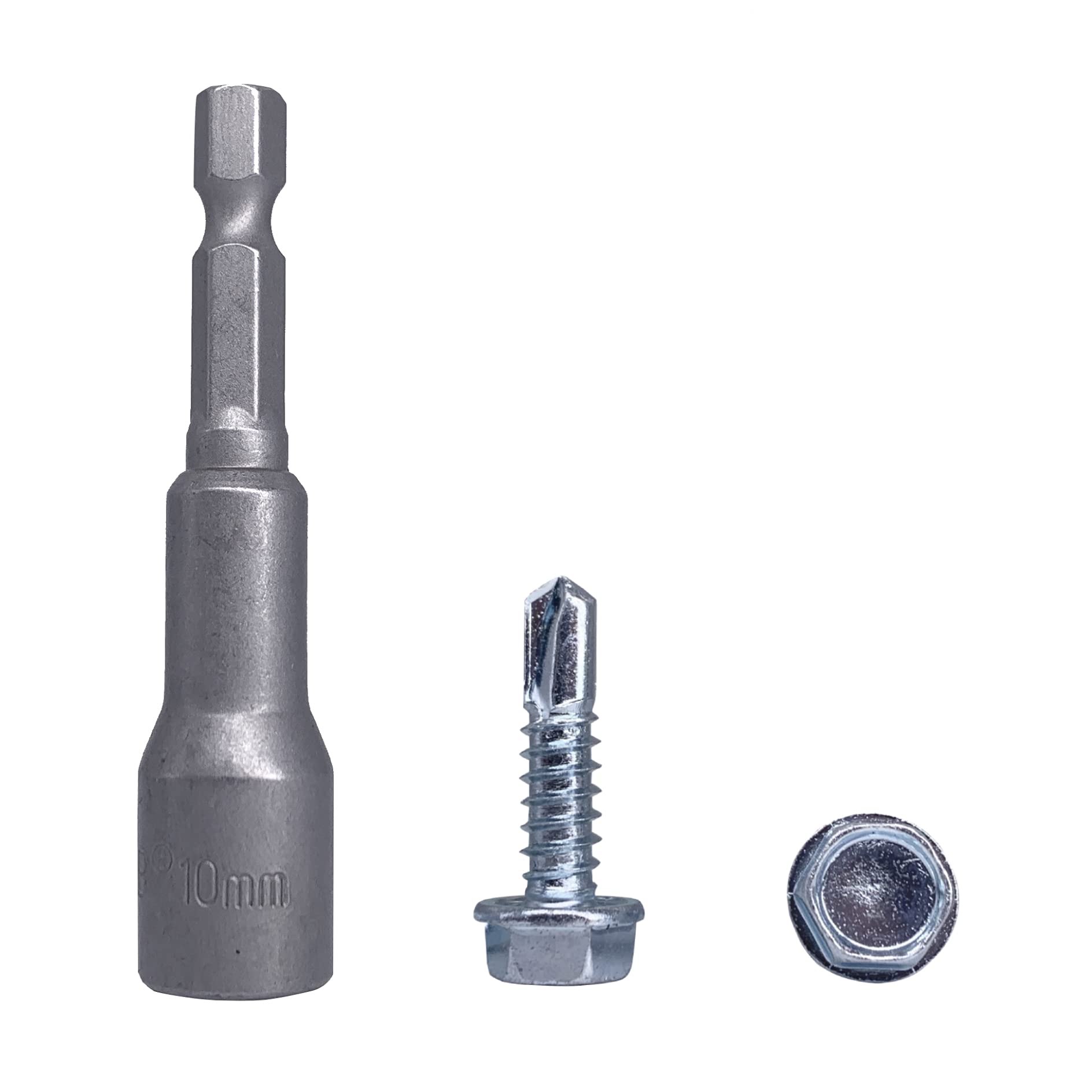 (Pack of 200 pcs) DIN 7504 K Zinc Plated Steel 6.3 x 25 mm Screws, Self-Drilling Sheet Metal Screw, Hex Washer Head, Self Tapping (200, 6.3 x 25 mm)