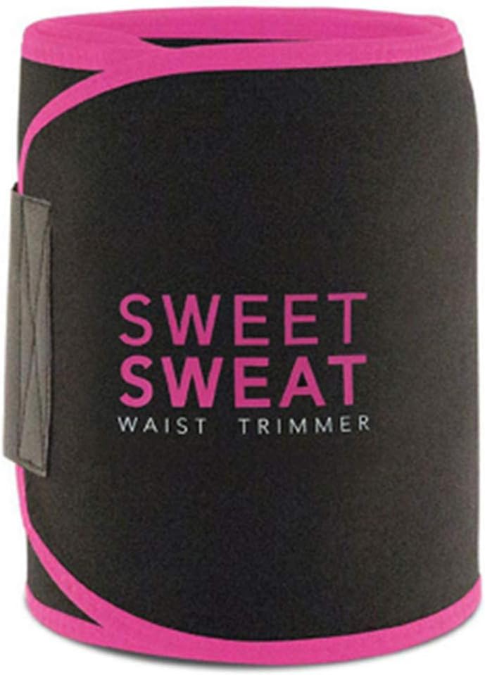 Weet Sweat Waist Trimmer, Exercise Enhancer, Postpartum Fitness Belly Sweating Sports Belt Belt Bodybuilding Corset Yoga Elastic Belt Embossed Belt (Pink Logo)