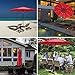 ABCCANOPY Durable Solar Led Patio Umbrellas with 32LED Lights 9FT (Red)