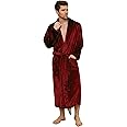 U2SKIIN Mens Fleece Robe Plush Collar Shawl Bathrobe