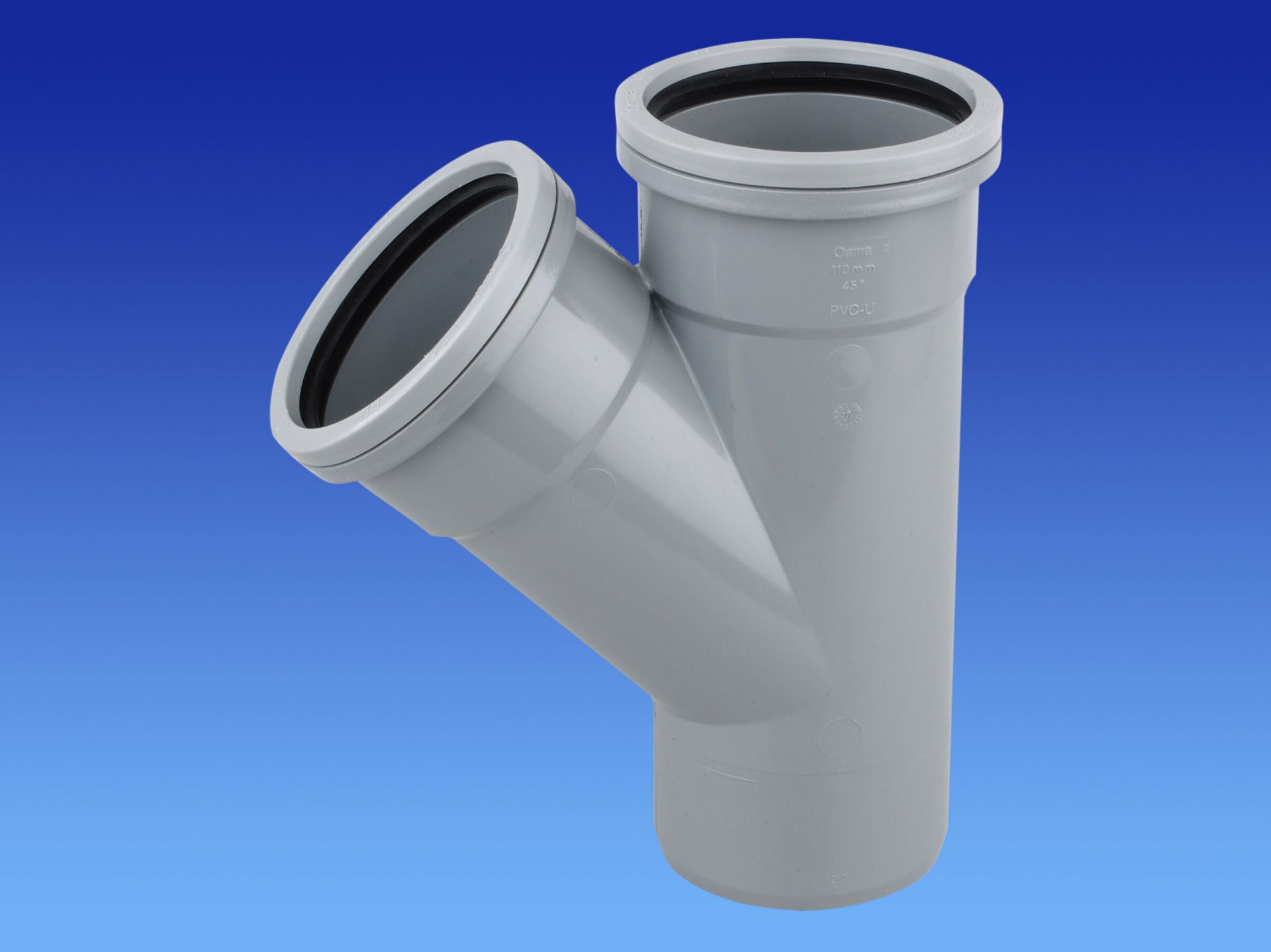 OSMA 110mm Soil 4S210 S/S Single Branch - 45º Grey